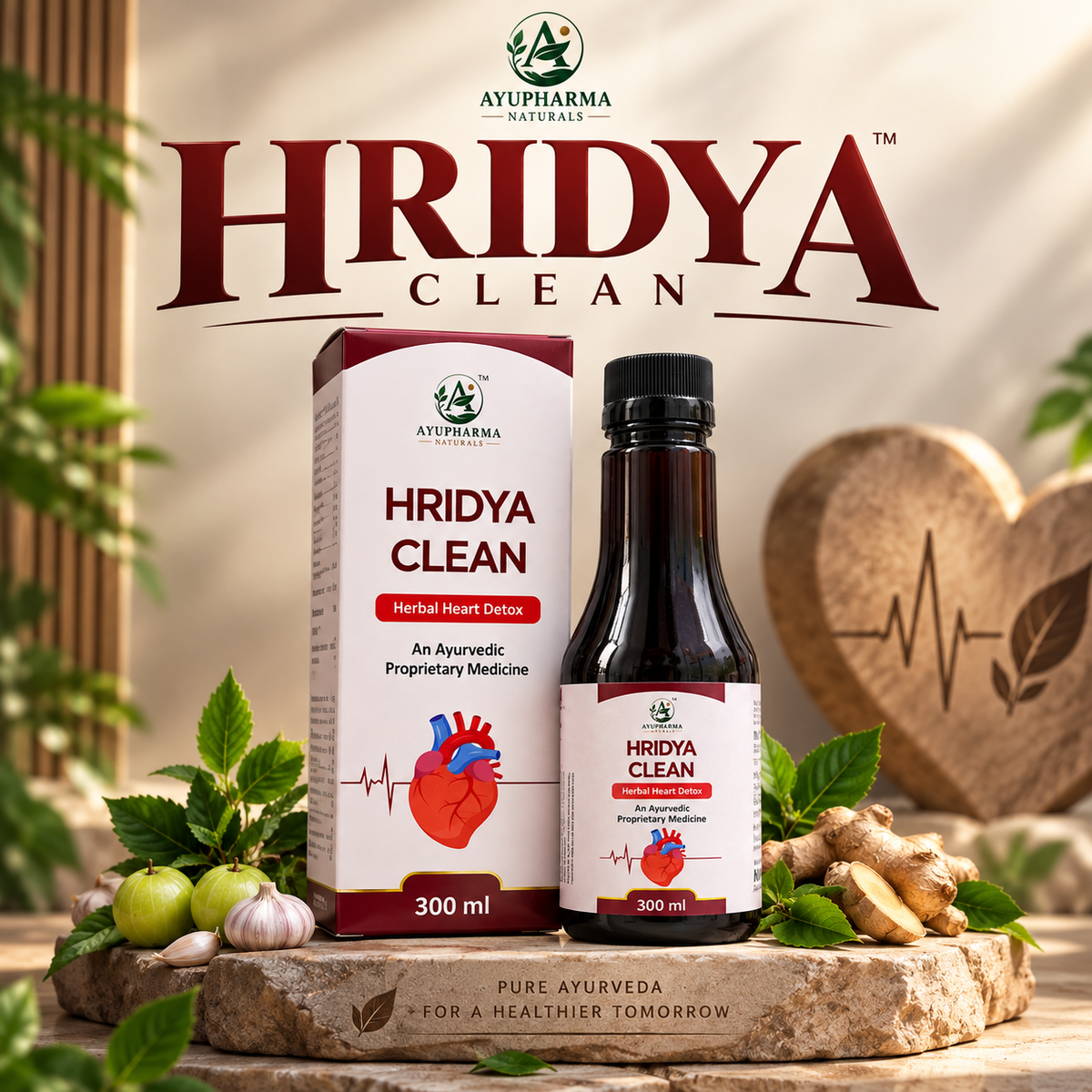 Ayupharma Naturals Hridaya Clean – Ayurvedic Proprietary Medicine | 300 ml