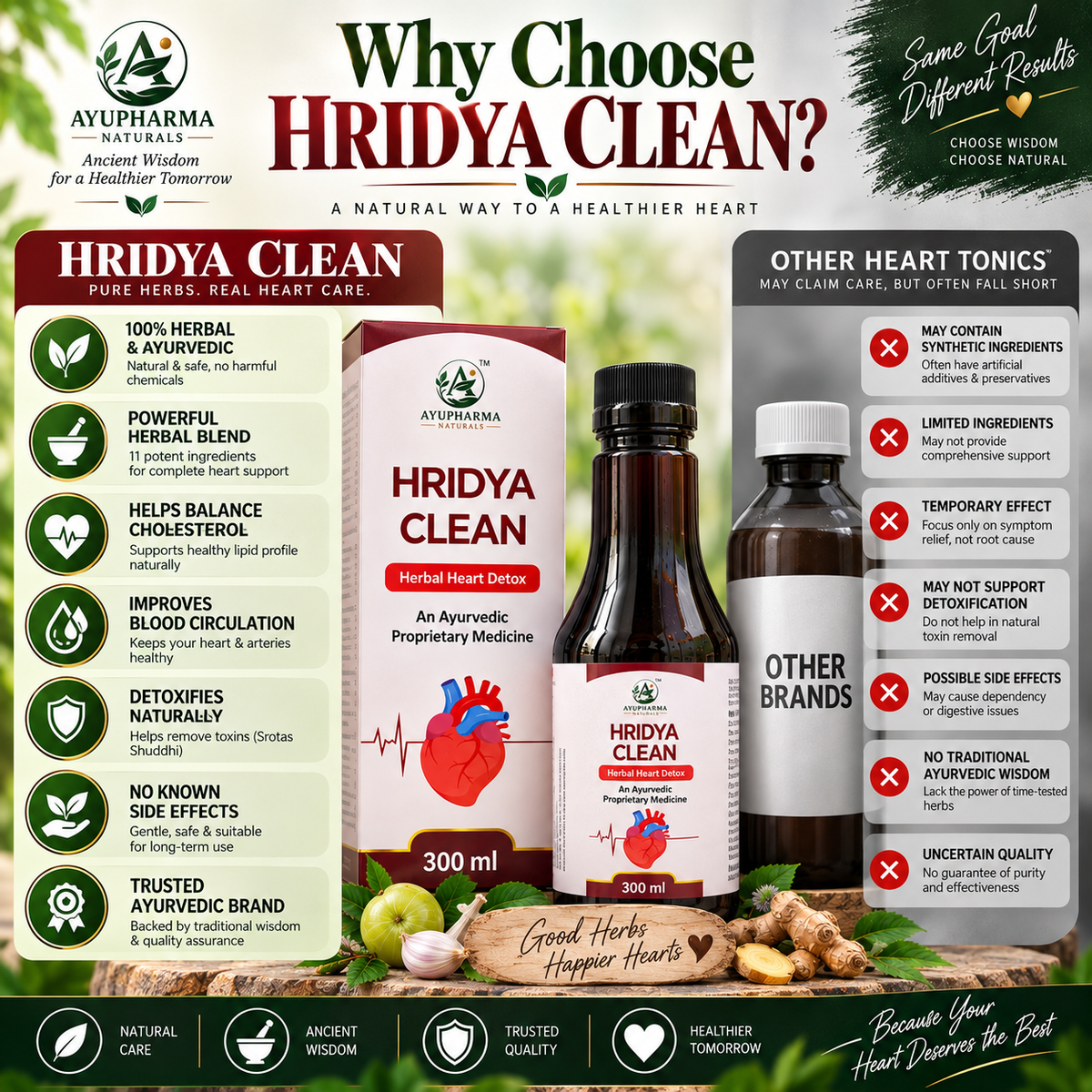 Ayupharma Naturals Hridaya Clean – Ayurvedic Proprietary Medicine | 300 ml