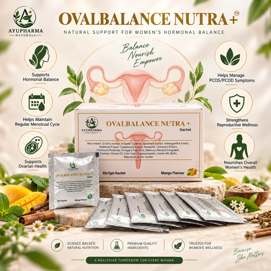 Ayupharma Naturals OVALBALANCE NUTRA+ Sachet – Mango Flavour | 30 × 7 g
