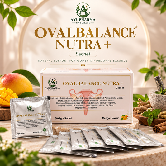 Ayupharma Naturals OVALBALANCE NUTRA+ Sachet – Mango Flavour | 30 × 7 g